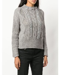 Женский серый вязаный свитер от Ermanno Scervino