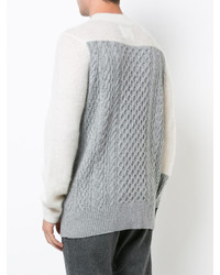 Мужской серый вязаный свитер от Sacai
