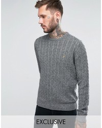 Мужской серый вязаный свитер от Farah