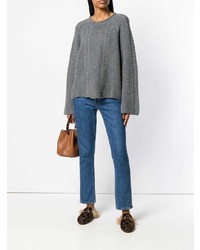 Женский серый вязаный свитер от Le Kasha