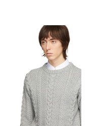 Мужской серый вязаный свитер от Thom Browne
