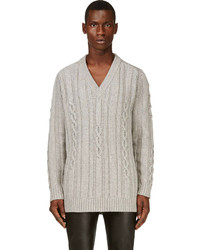 Мужской серый вязаный свитер от Maison Martin Margiela