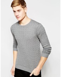 Мужской серый вязаный свитер от Jack and Jones