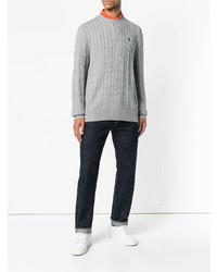 Мужской серый вязаный свитер от Polo Ralph Lauren