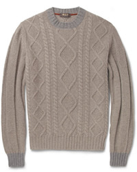 Мужской серый вязаный свитер от Loro Piana