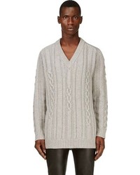 Мужской серый вязаный свитер от Maison Martin Margiela