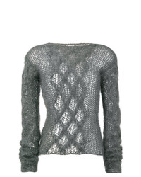 Женский серый вязаный свитер от Miu Miu