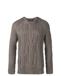 Мужской серый вязаный свитер от Neil Barrett
