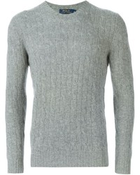 Мужской серый вязаный свитер от Polo Ralph Lauren