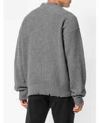 Мужской серый вязаный свитер от MSGM