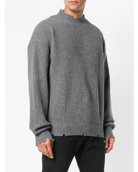 Мужской серый вязаный свитер от MSGM