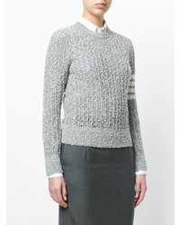 Женский серый вязаный свитер от Thom Browne