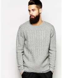 Мужской серый вязаный свитер