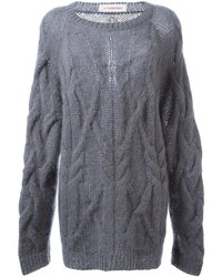 Серый вязаный свободный свитер от A.F.Vandevorst
