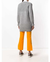 Серый вязаный свободный свитер от Dondup