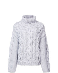 Серый вязаный свободный свитер от Marina Moscone