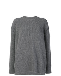 Серый вязаный свободный свитер от N°21
