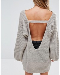 Серый вязаный свободный свитер от Glamorous