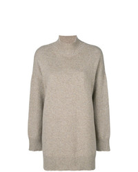 Серый вязаный свободный свитер от Pringle Of Scotland