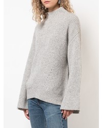 Серый вязаный свободный свитер от Nili Lotan