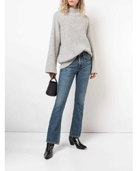 Серый вязаный свободный свитер от Nili Lotan