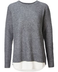 Серый вязаный свободный свитер от Unif