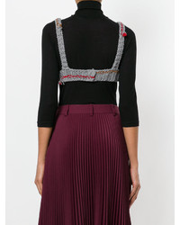 Серый вязаный укороченный топ от Prada