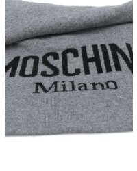 Мужской серый вязаный шарф от Moschino