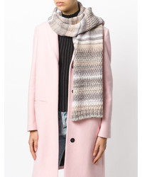 Женский серый вязаный шарф от Missoni