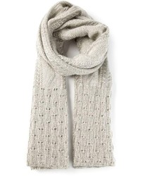 Женский серый вязаный шарф от Missoni