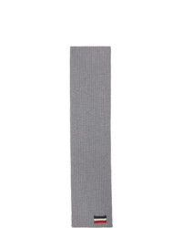 Мужской серый вязаный шарф от Moncler