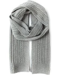 Женский серый вязаный шарф от Salvatore Ferragamo