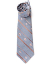 Мужской серый галстук в вертикальную полоску от Alexander McQueen