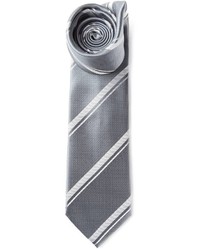 Мужской серый галстук в вертикальную полоску от Brioni