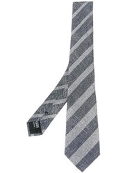 Мужской серый галстук в вертикальную полоску от Giorgio Armani