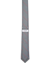 Мужской серый галстук в вертикальную полоску от Thom Browne