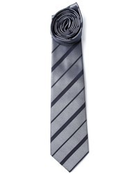 Серый галстук в горизонтальную полоску