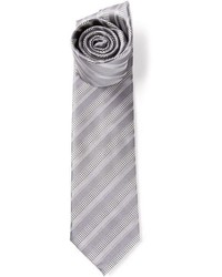 Мужской серый галстук в горизонтальную полоску от Brioni