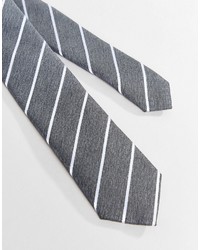 Мужской серый галстук в горизонтальную полоску от Selected