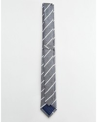 Мужской серый галстук в горизонтальную полоску от Selected