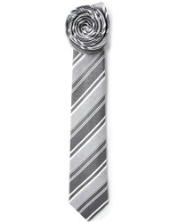 Мужской серый галстук в горизонтальную полоску от Jil Sander