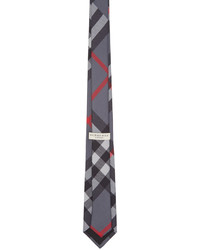 Мужской серый галстук в шотландскую клетку от Burberry
