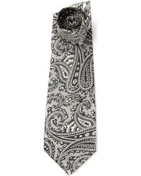 Мужской серый галстук с "огурцами" от Trussardi
