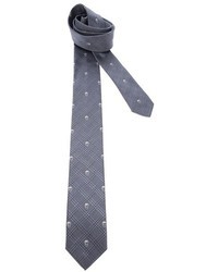 Мужской серый галстук с принтом от Alexander McQueen