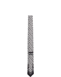Мужской серый галстук с принтом от Dolce and Gabbana