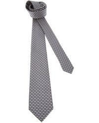 Мужской серый галстук с принтом от Saint Laurent