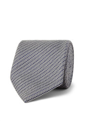 Серый галстук с узором "в ёлочку"