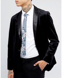 Мужской серый галстук с цветочным принтом от Asos