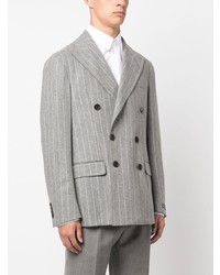Мужской серый двубортный пиджак в вертикальную полоску от Polo Ralph Lauren
