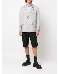 Мужской серый двубортный пиджак в вертикальную полоску от A BETTER MISTAKE